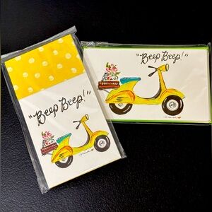 Vespa Scooter Greeting Cards (6) w/ Envelopes & note pad ( 60 sheets)